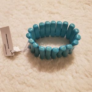 4/$30🌟Gardenia Turqupise Bar Elastic Bracelet